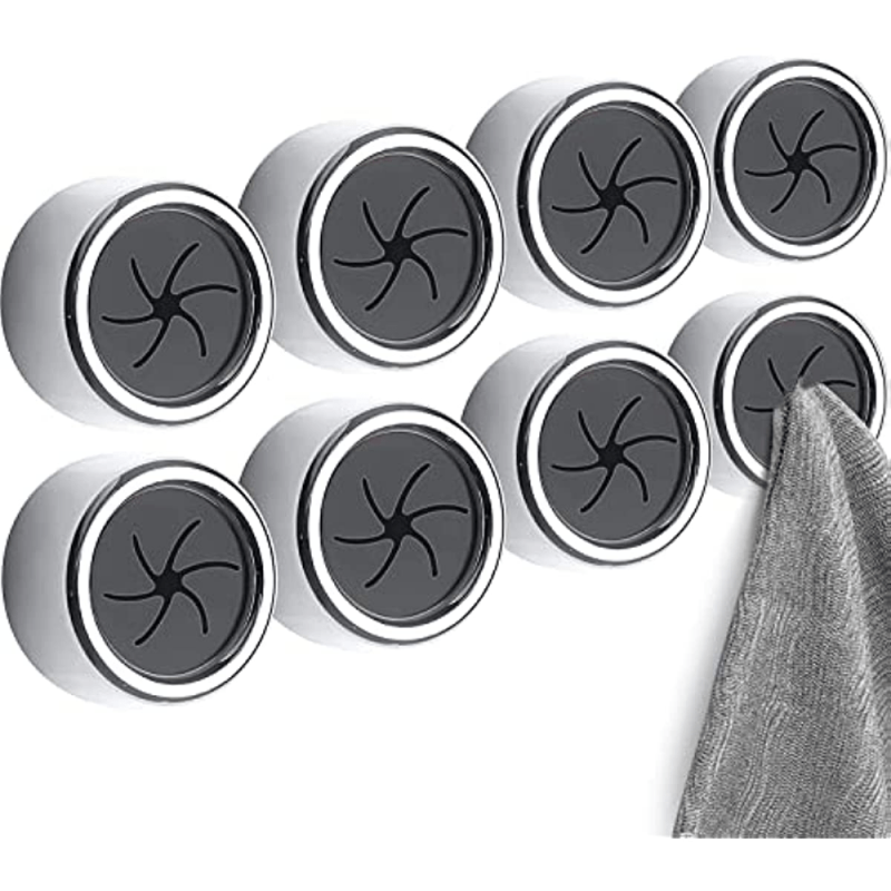 8pcs Adhesive Towel Holder Round Wall Mount for Bathroom Kitchen Home