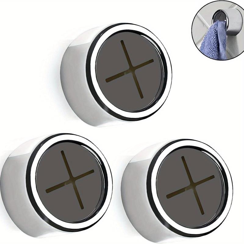 8pcs Adhesive Towel Holder Round Wall Mount for Bathroom Kitchen Home