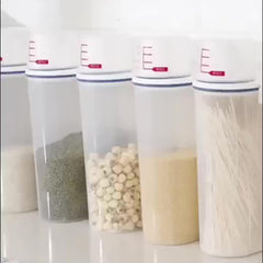Large Capacity Rice Bucket w/ Measuring Cup - Moisture-proof Cereal Storage
