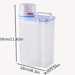 Large Capacity Rice Bucket w/ Measuring Cup - Moisture-proof Cereal Storage