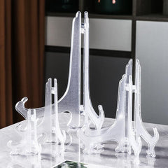 10pcs Stylish Plastic Easels Stand Plate Holders for Home Decoration and Kitchen