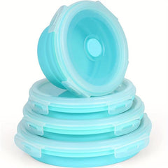 4pcs Leak proof Silicone Food Storage Container Foldable Lunch Box