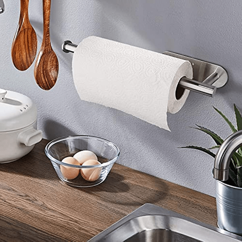 Wrought Iron Paper Towel Holder Under Cabinet Storage Rack Self Adhesive