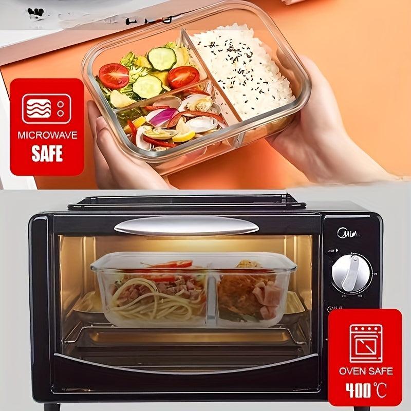 Glass Lunch Box Leakproof Food Container for Teenagers Workers School Camping