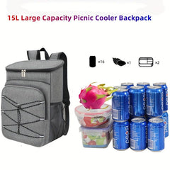 15L Insulated Bag Picnic Backpack Thickened Oxford Cloth Camping Picnic Bag