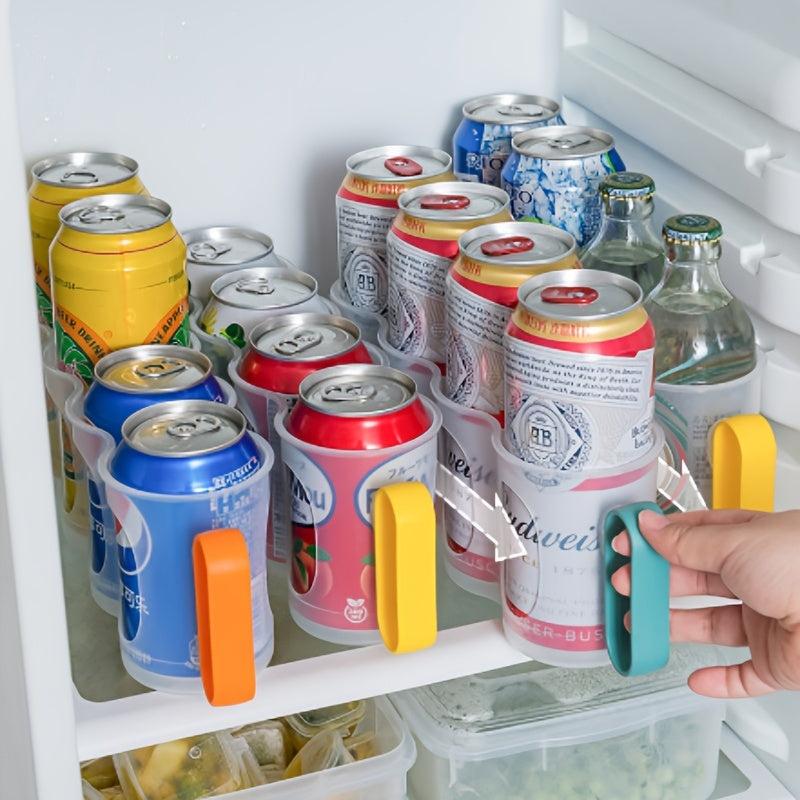 Clear Plastic Can Organizer for Refrigerator Shelf with Sliding Rack