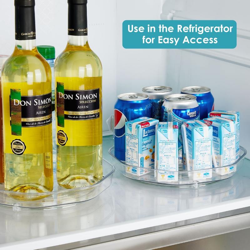 Clear Rotatable Seasoning Rack and Food Storage Tray for Kitchen Supplies