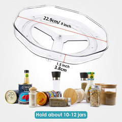 Clear Rotatable Seasoning Rack and Food Storage Tray for Kitchen Supplies