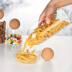 Glass Food Storage Jars with Wood Lid Set