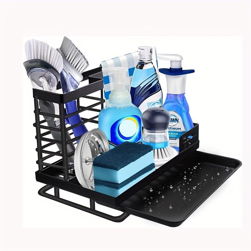 3 In 1 Sponge Holder Matte Kitchen Countertop Organizer Rack