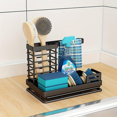 3 In 1 Sponge Holder Matte Kitchen Countertop Organizer Rack