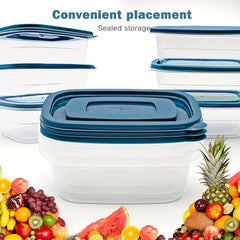 10pcs Rectangular Plastic Partial Boxes Set With Lids 0.53 Quarts