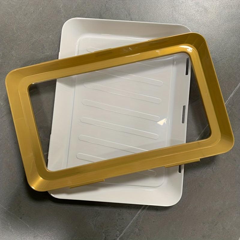 1pc Food Plastic Preservation Tray Stackable Food Tray Reusable
