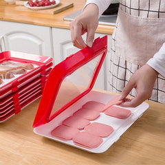 1pc Food Plastic Preservation Tray Stackable Food Tray Reusable