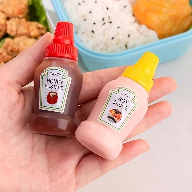 2pcs Portable Ketchup & Dressing Bottles for Lunch Boxes