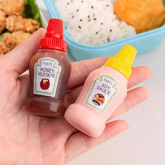 2pcs Portable Ketchup & Dressing Bottles for Lunch Boxes