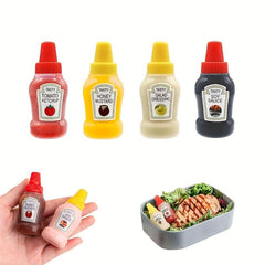 2pcs Portable Ketchup & Dressing Bottles for Lunch Boxes