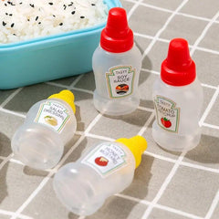 2pcs Portable Ketchup & Dressing Bottles for Lunch Boxes