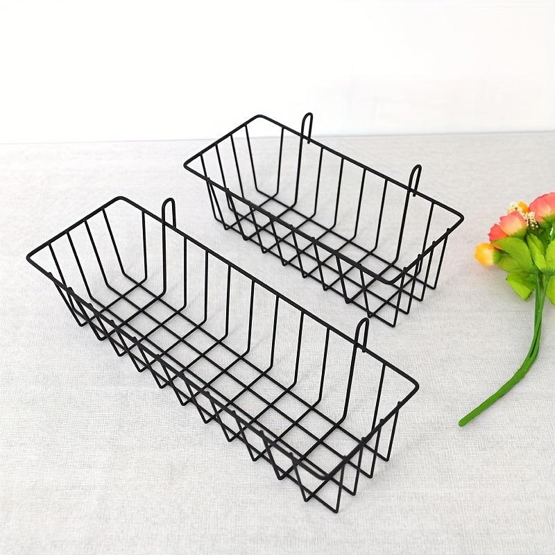 Boho Iron Hanging Basket Storage Organizer Wall Mount Wire Rack Bathroom Display