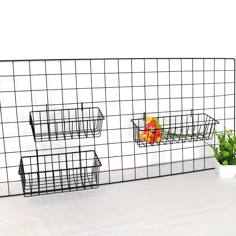 Boho Iron Hanging Basket Storage Organizer Wall Mount Wire Rack Bathroom Display