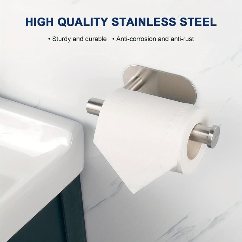 Stainless Steel Paper Towel Holder Self Adhesive or Wall Mounted Tissue Storage