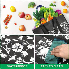 Durable Foldable Shopping Tote Bags Water Resistant Storage for Groceries