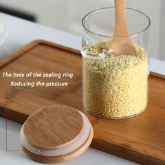 Glass Jars With Bamboo Lids For Food Storage