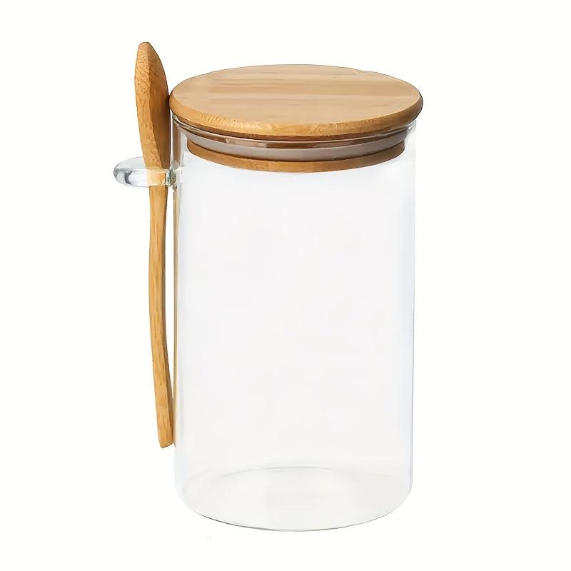 Glass Jars With Bamboo Lids For Food Storage