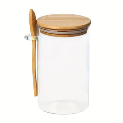 Glass Jars With Bamboo Lids For Food Storage