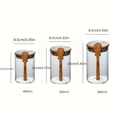Glass Jars With Bamboo Lids For Food Storage