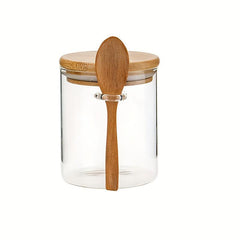 Glass Jars With Bamboo Lids For Food Storage