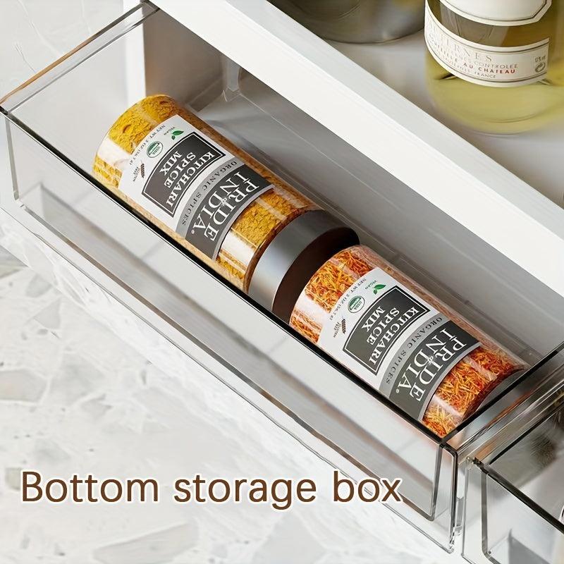 Layer Wall Mounted Spice Rack with 6 Hooks Punching Storage Shelf for Kitchen