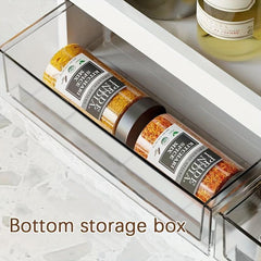 Layer Wall Mounted Spice Rack with 6 Hooks Punching Storage Shelf for Kitchen