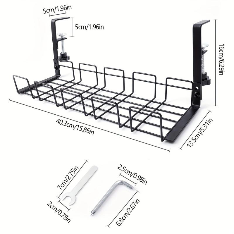 Under Desk Cable Storage Rack Wire Management Cable Tray