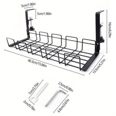 Under Desk Cable Storage Rack Wire Management Cable Tray