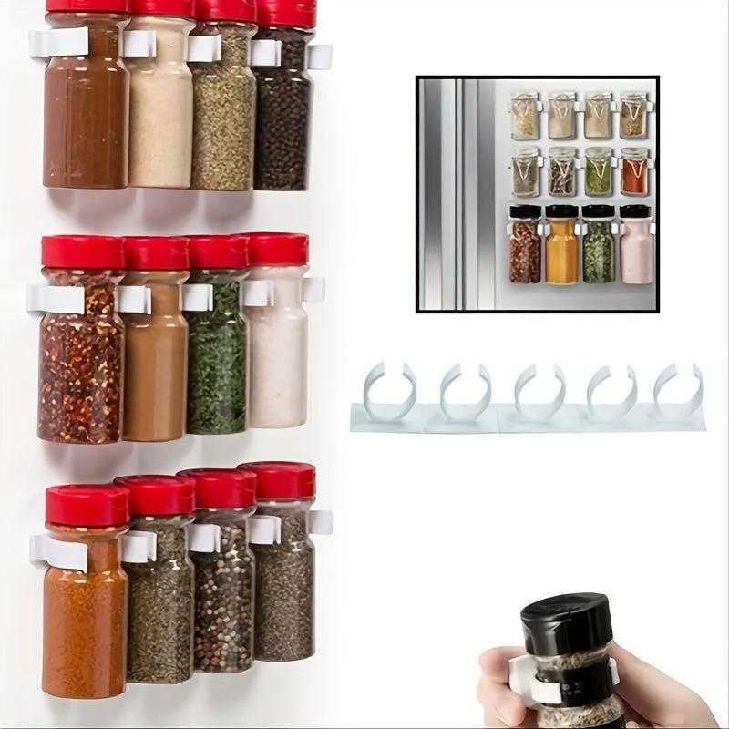 4pcs Spice Gripper Clip Strips - Universal Adhesive Spice Racks