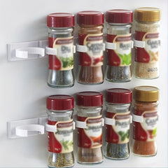 4pcs Spice Gripper Clip Strips - Universal Adhesive Spice Racks