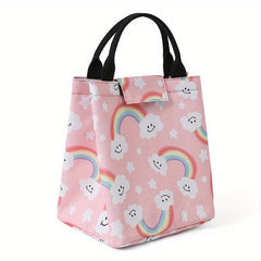 Cartoon Print Insulated Lunch Bag for Office School Picnic - Aluminum Lining