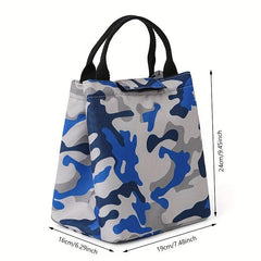 Cartoon Print Insulated Lunch Bag for Office School Picnic - Aluminum Lining