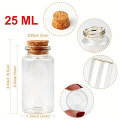 25ML Mini Glass Bottle With Cork Clear Wish Bottle Hanging