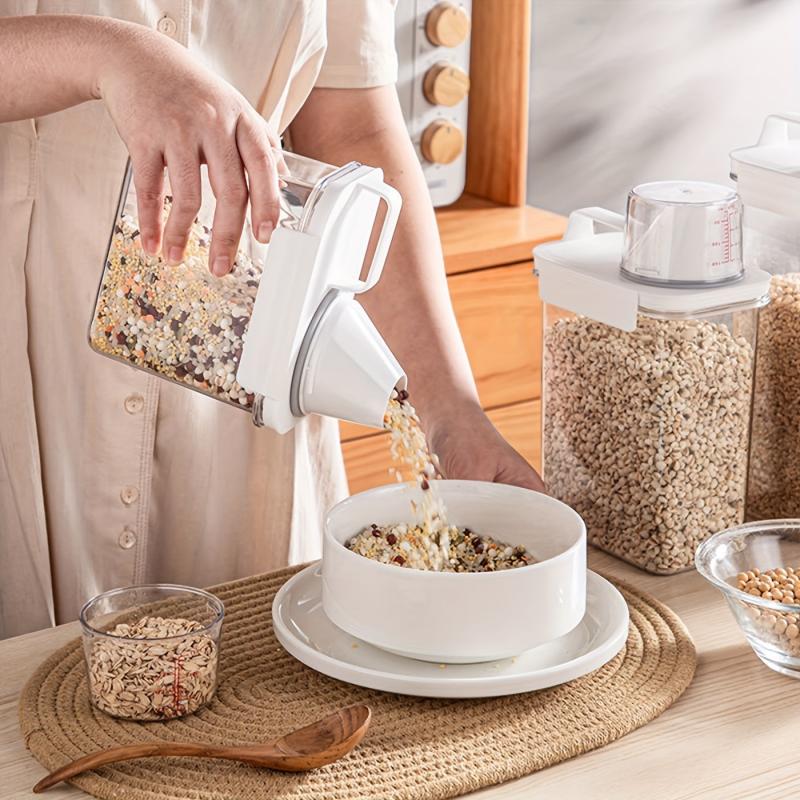 Large Clear Plastic Cereal Containers with Lids for Food Storage