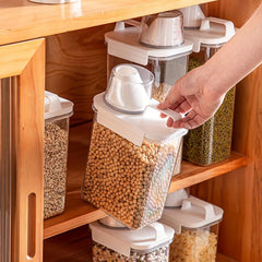 Large Clear Plastic Cereal Containers with Lids for Food Storage