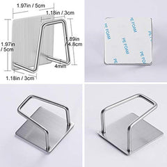 2pcs Adhesive Sponge Holders Sink Rack Stainless Steel Quick Dry