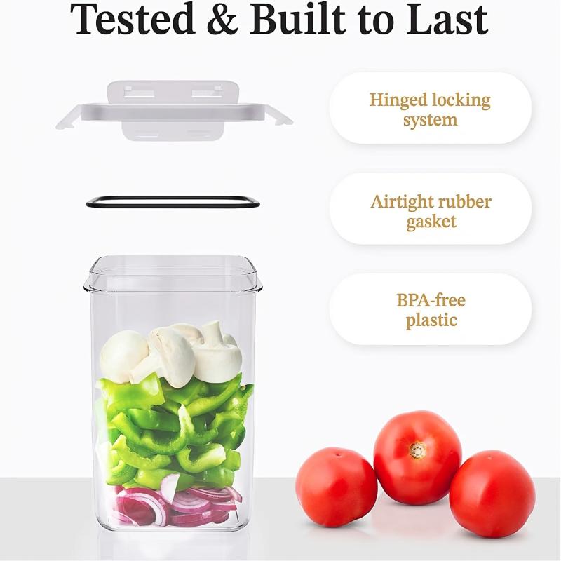 4pc Airtight Food Storage Containers, 2.0L, BPA Free, Dishwasher Safe