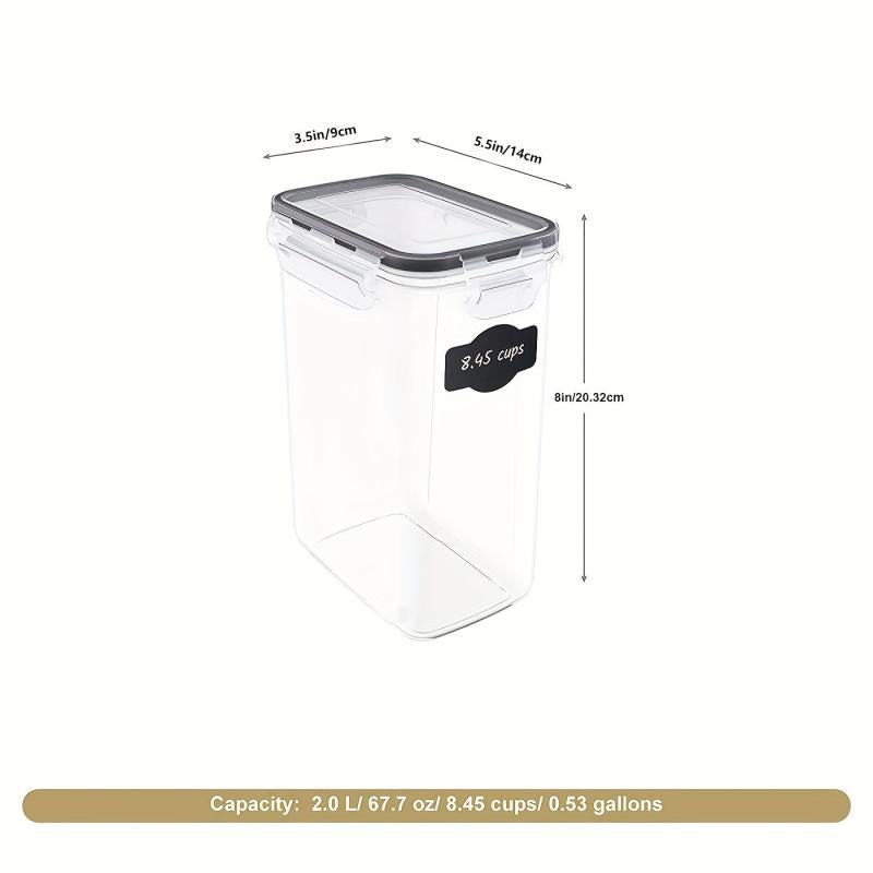4pc Airtight Food Storage Containers, 2.0L, BPA Free, Dishwasher Safe