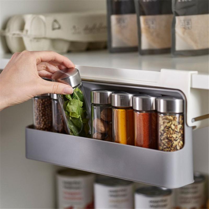 Wall Mounted Spice Organizer with Pull Out Drawer