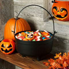 Halloween Witches Cauldron Plastic Candy Bowl Pot Party Decor