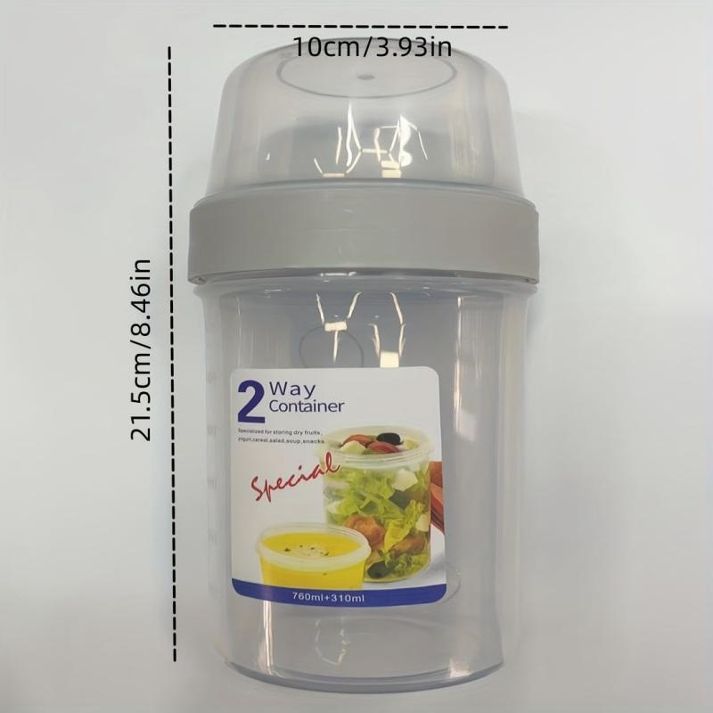 Portable Cereal Cup Double Layer Compartment Container Cup