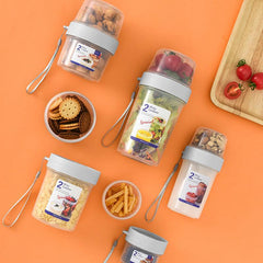 Portable Cereal Cup Double Layer Compartment Container Cup