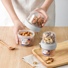 Portable Cereal Cup Double Layer Compartment Container Cup